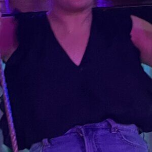 Lulu’s Black Ruffle Sleeve Deep V Bodysuit Tie Back Size S